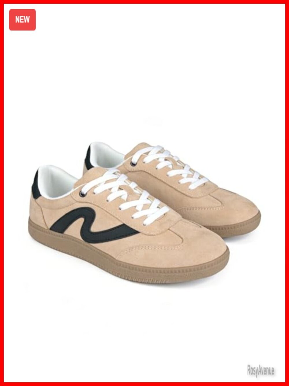 Retro Suede Faux Leather Sneakers Lace-Up Walking Shoes